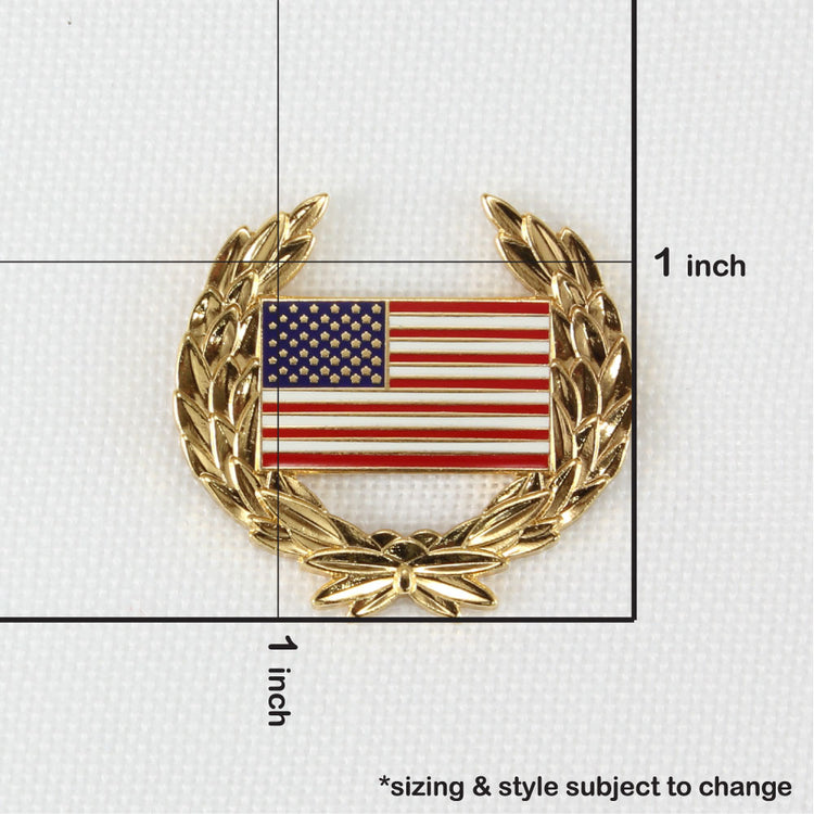 United States Flag & Wreath Lapel Pin