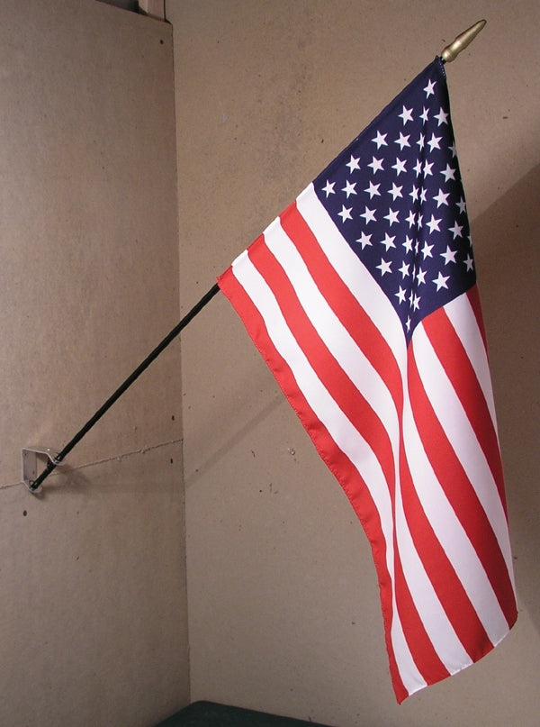 12"x18" US Poly-Silk Stick Flag with Sewn Hem & Gold Spear