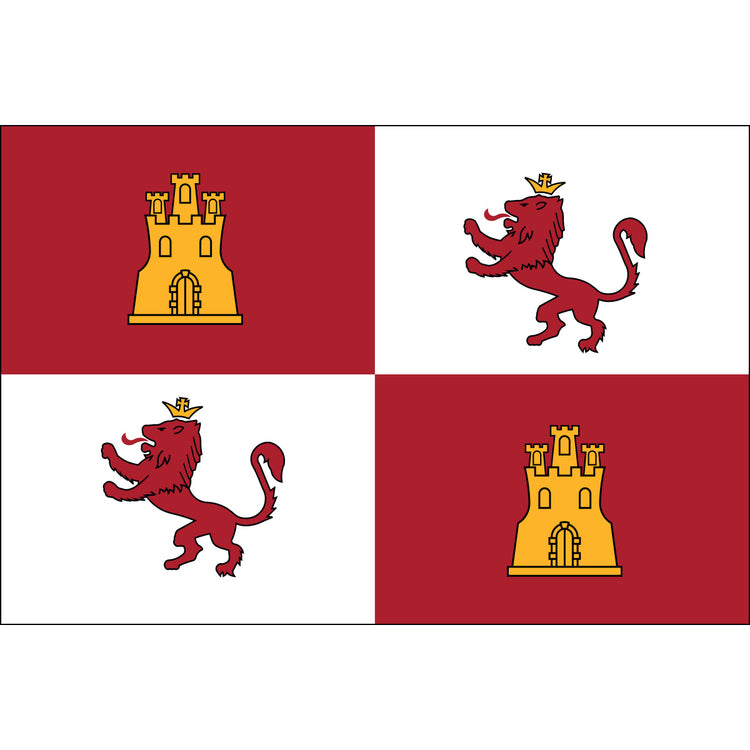 2x3 Royal Standard of Spain Lions & Castles Historical Nylon Flag