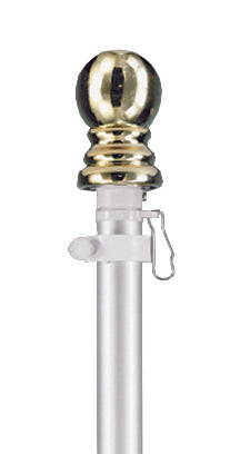 5'x1" 2-Piece Silver Clear Anodized Aluminum Tangle Free Rotating Pole