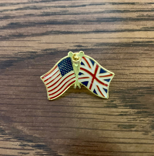 United Kingdom & American Dual Flag Lapel Pin