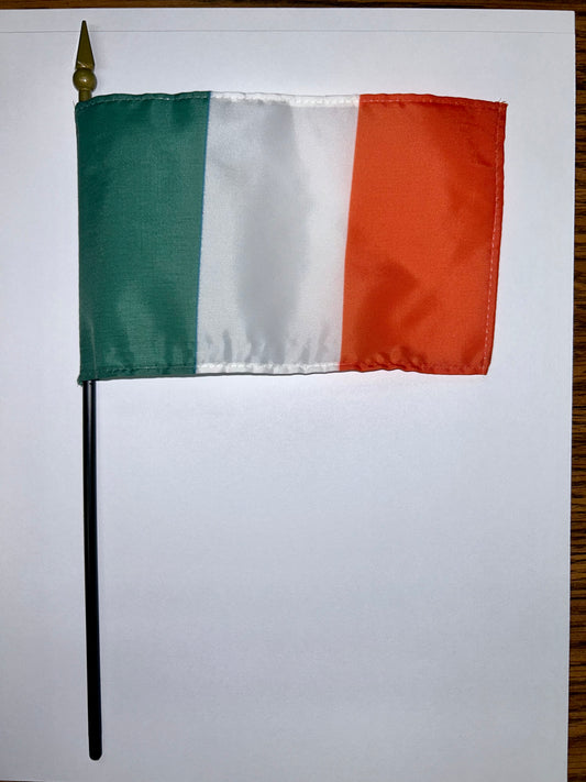 4"x6" Ireland Poly-Silk Stick Flag