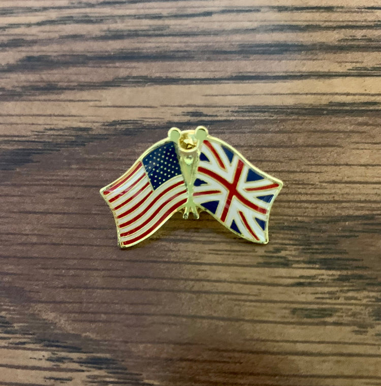 United Kingdom & American Dual Flag Lapel Pin
